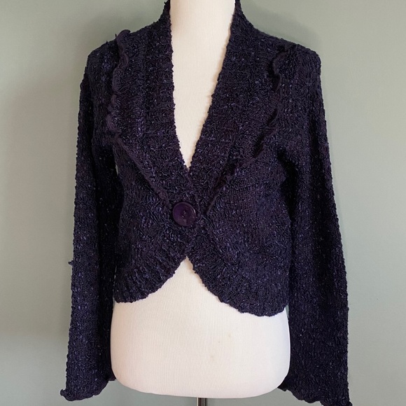 Valenti one button fitted knit cardigan/blazer - Picture 2 of 6